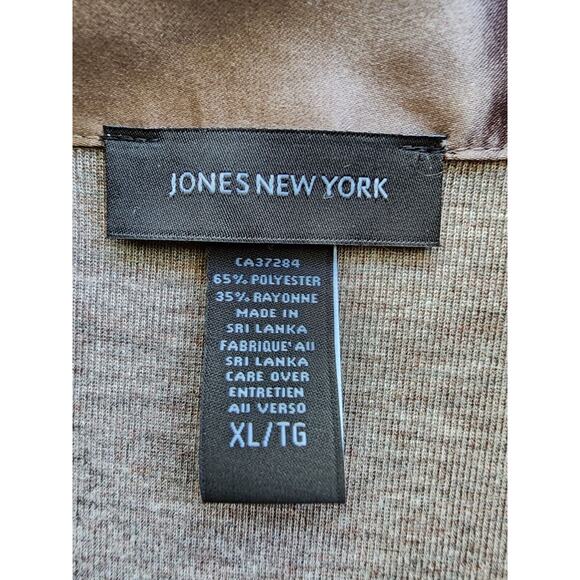 SWEATER-JONES NEW YORK-Taupe/Brown-Long Sleeves-Lightweight-Designer-Size XL - Picture 5 of 12
